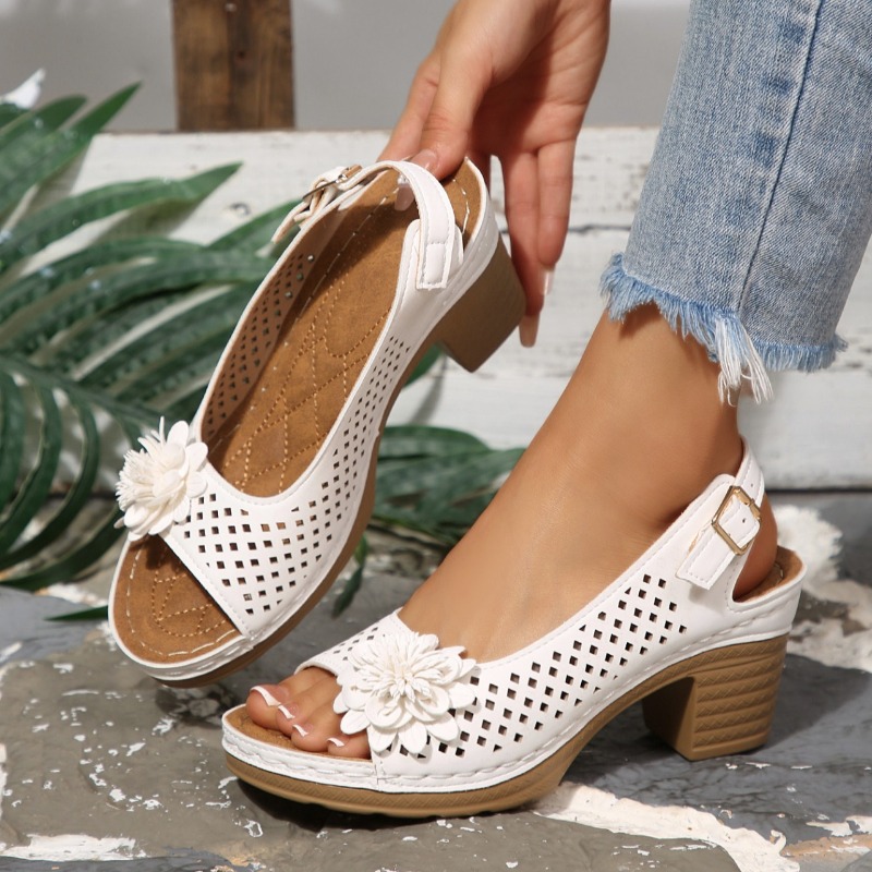 Ankle Strap Attachment - Dames sandalen met chunky hak zomer
