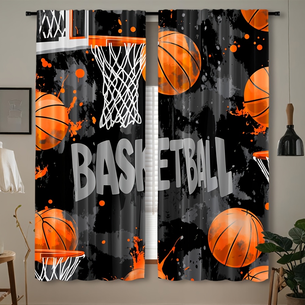 Home Gym Youtube - Atletisch basketbalgordijn zwart sportdecor raampaneel Man