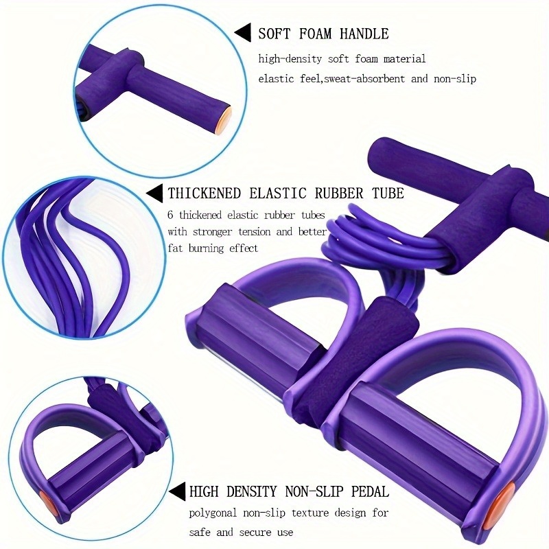 Home Gym Youtube - 1 Pc 6-buis paarse yoga-weerstandsband, multifunctioneel