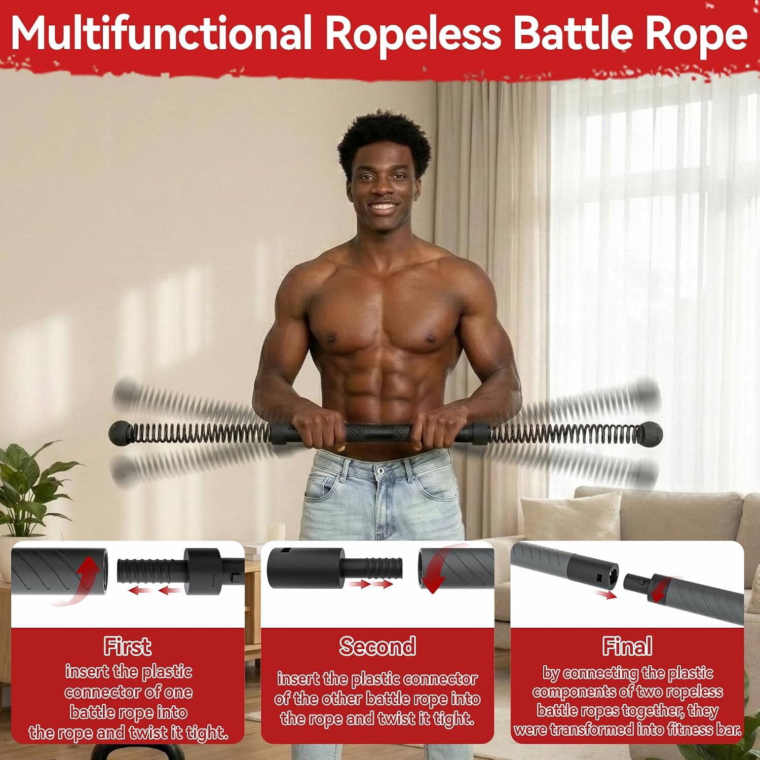 Home Gym Equipments - 2-in-1 Verbeterde Draadloze Battle Rope Power