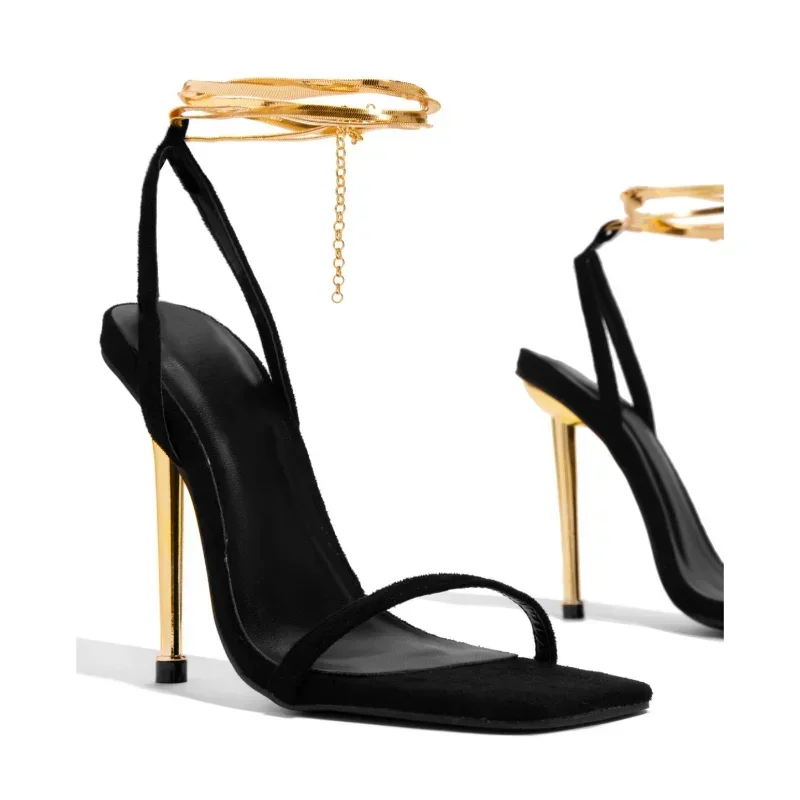 Ankle Strap Attachment - Sexy Dames Gouden Hangslot Hoge Hakken