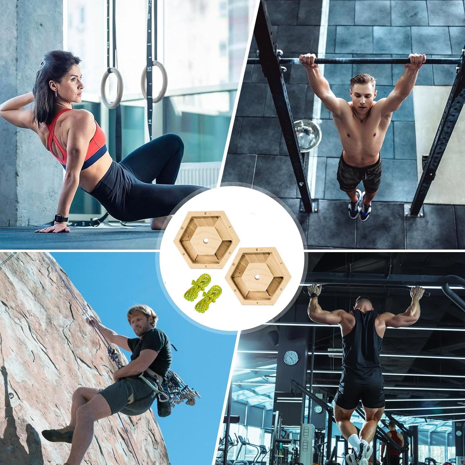 Home Gym Practice - Zeshoekige houten vingertrainer - draagbaar hangboard