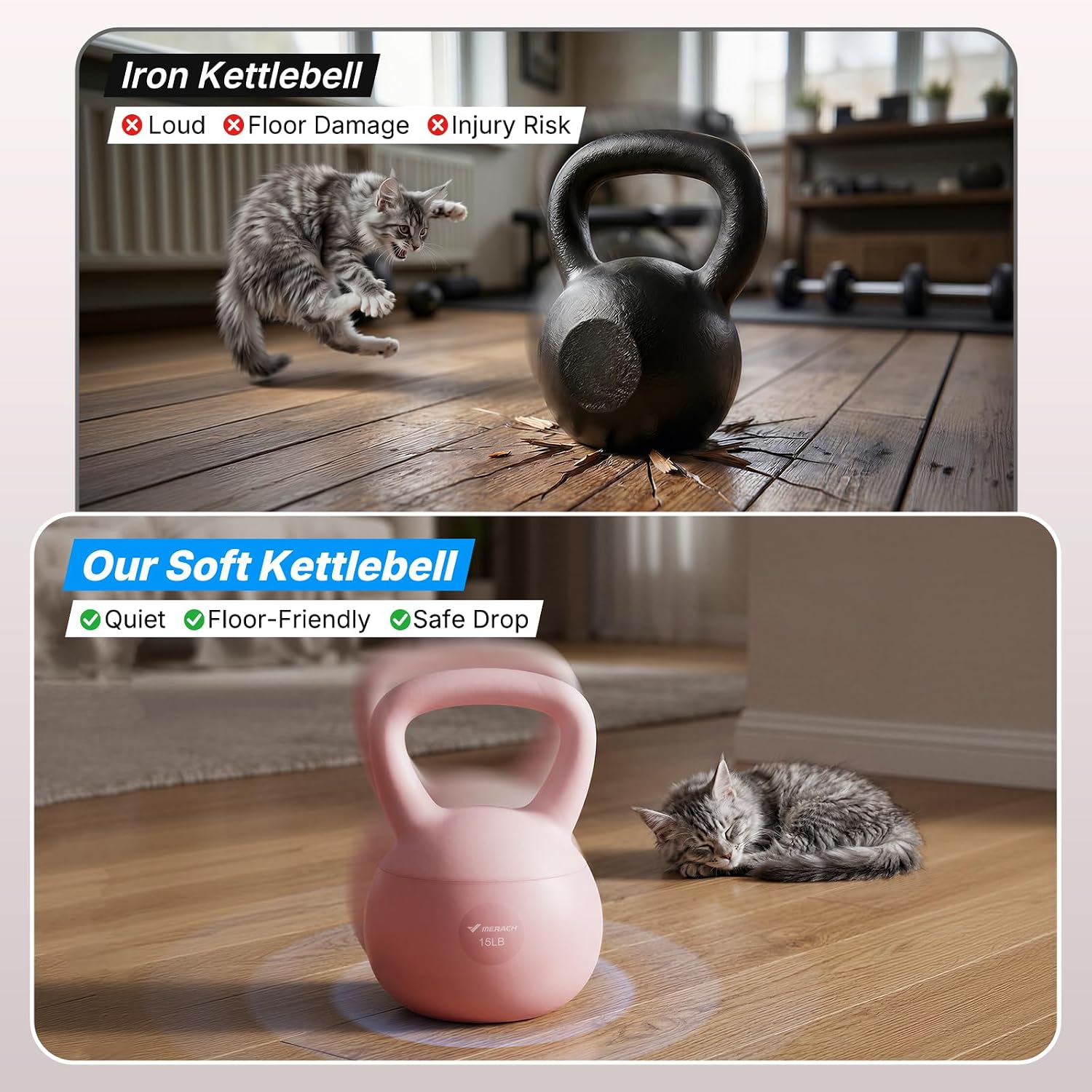 Zachte Kettlebell met brede an - Home Gym Kettler recensie en prijs
